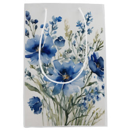 Bolsa De Regalo Mediana Bunch of Flowers Elegant Watercolor