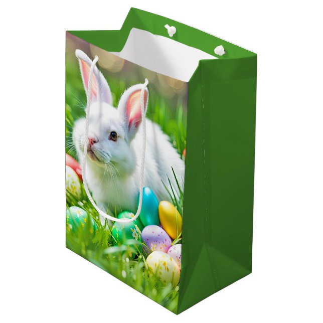 Bolsa De Regalo Mediana Bunny de Pascua con huevos (Angulo Anverso)