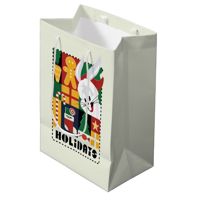 Bolsa De Regalo Mediana BUNNY™ Holidays Badge de LOONEY TUNES™ BUGS BUNNY™ (Angulo Anverso)