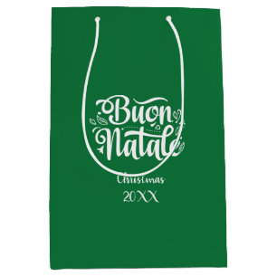Bolsa De Regalo Mediana Buon Natale Merry Christmas