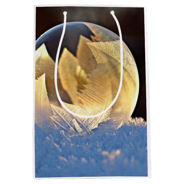 Bolsa De Regalo Mediana Burbuja de jabón en nieve (Anverso)