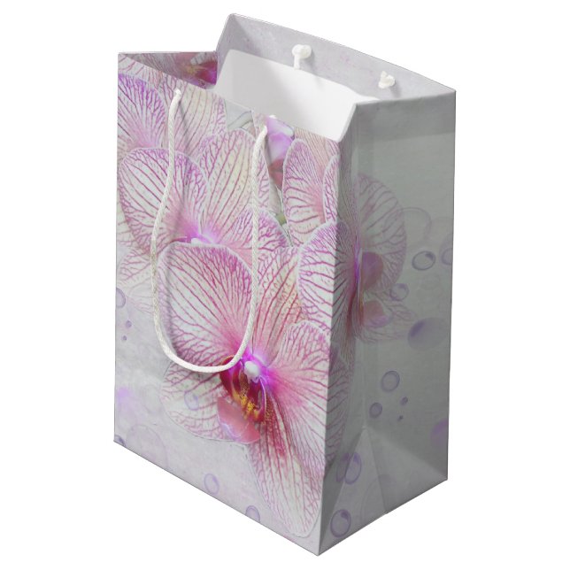 Bolsa De Regalo Mediana Burbujas de orquídeas (Angulo reverso)