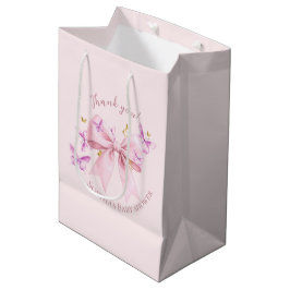 Bolsa De Regalo Mediana Butterfly Pink Bow Baby Shower 