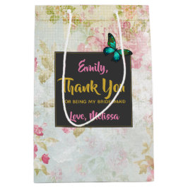 Bolsa De Regalo Mediana Butterly sobre la dama de honor de la vieja escuel