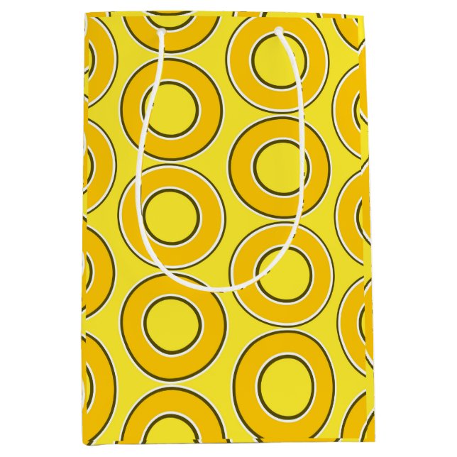 Bolsa De Regalo Mediana Butterscotch Retro Donuts (Anverso)