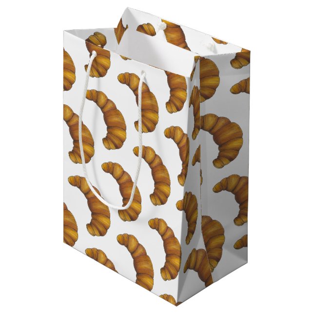 Bolsa De Regalo Mediana Buttery Flaky Golden Croissant French Pastry Food (Angulo Anverso)