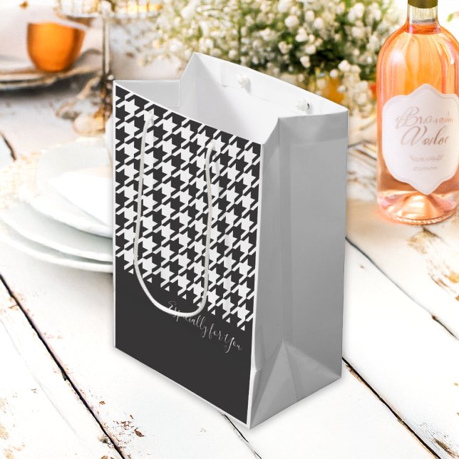 Bolsa De Regalo Mediana Caballo clásico elegante negro y blanco (Subido por el creador)