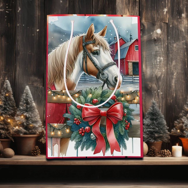 Bolsa De Regalo Mediana Caballo con Navidades de una granja (Subido por el creador)