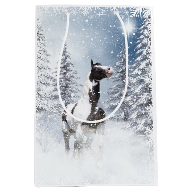 Bolsa De Regalo Mediana Caballo de la pintura de Christmassy (Anverso)