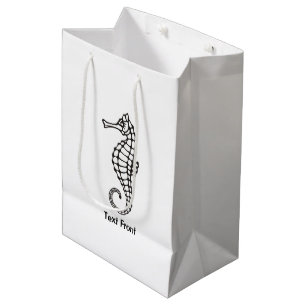 Bolsa De Regalo Mediana Caballo de mar negro