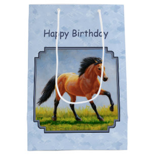 Bolsa De Regalo Mediana Caballo de piel de hebilla con luz azul