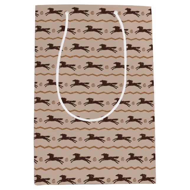 Bolsa De Regalo Mediana Caballo de Pony Galloping en Tan para los amantes  (Anverso)