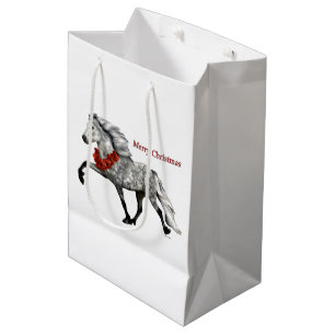 Bolsa De Regalo Mediana Caballo islandés de Navidad
