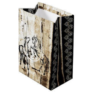 Bolsa De Regalo Mediana Caballos de crianza de arte equino