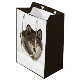 Bolsa De Regalo Mediana Cabeza de lobo Animal Gray Wilf Wolf