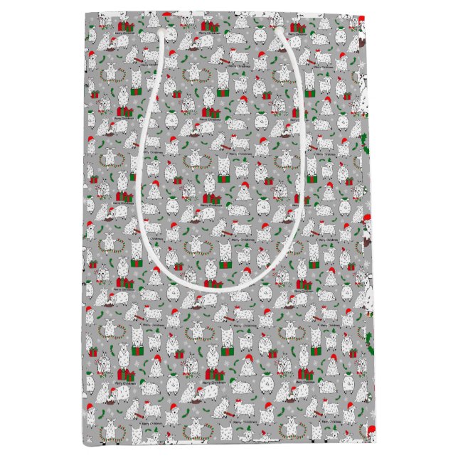 Bolsa De Regalo Mediana Cabras festivas en Navidades (Anverso)