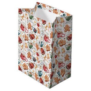 Bolsa De Regalo Mediana Cacao Caliente Gingerbread Cookies Navidades Rústi