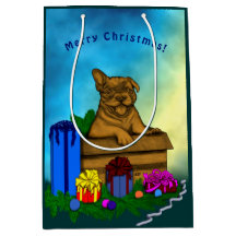 Cachorro en una caja , Feliz Navidad