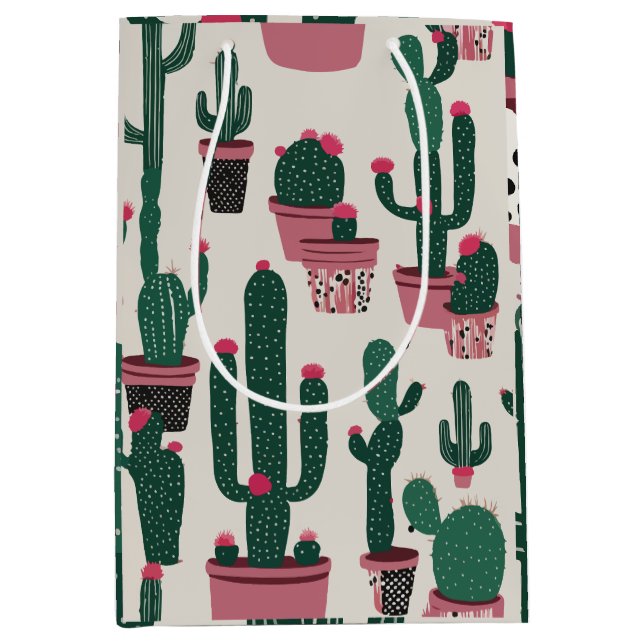 Bolsa De Regalo Mediana Cactus (Anverso)