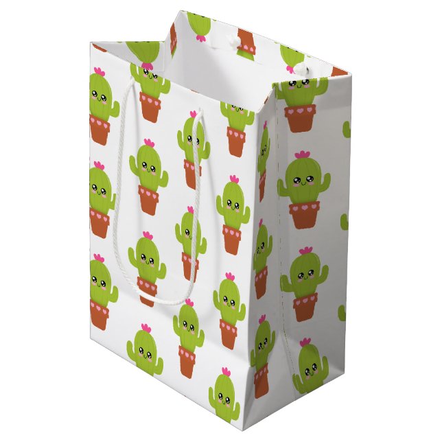 Bolsa De Regalo Mediana Cactus (Angulo Anverso)