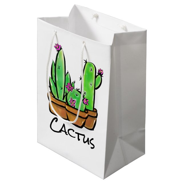Bolsa De Regalo Mediana Cactus cactus succulantes (Angulo Anverso)