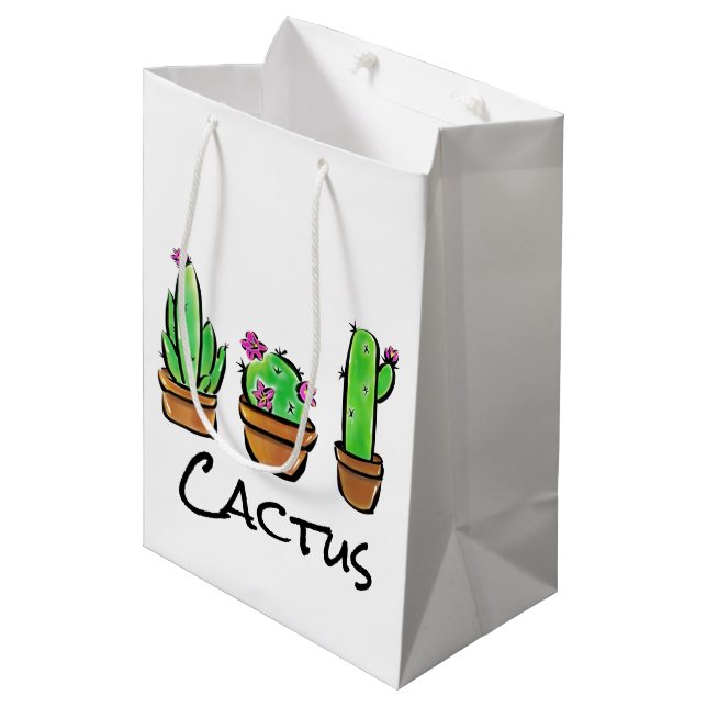 Bolsa De Regalo Mediana Cactus cactus succulantes (Angulo Anverso)