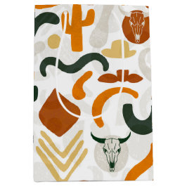 Bolsa De Regalo Mediana Cactus de estilo suroccidental cráneo vaquero gorr