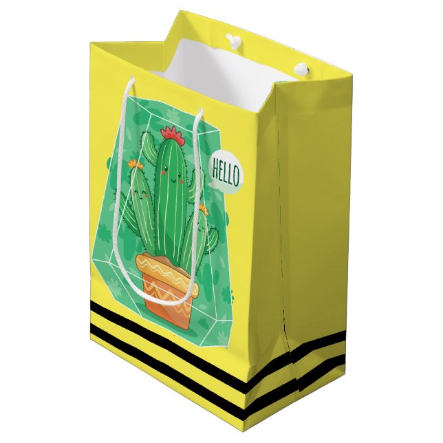 Bolsa De Regalo Mediana Cactus lindo (Angulo Anverso)
