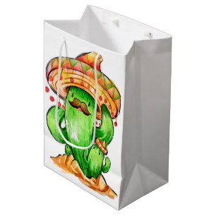 Bolsa De Regalo Mediana Cactus lindo
