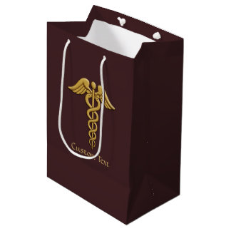 Bolsa De Regalo Mediana Caduceus dorado