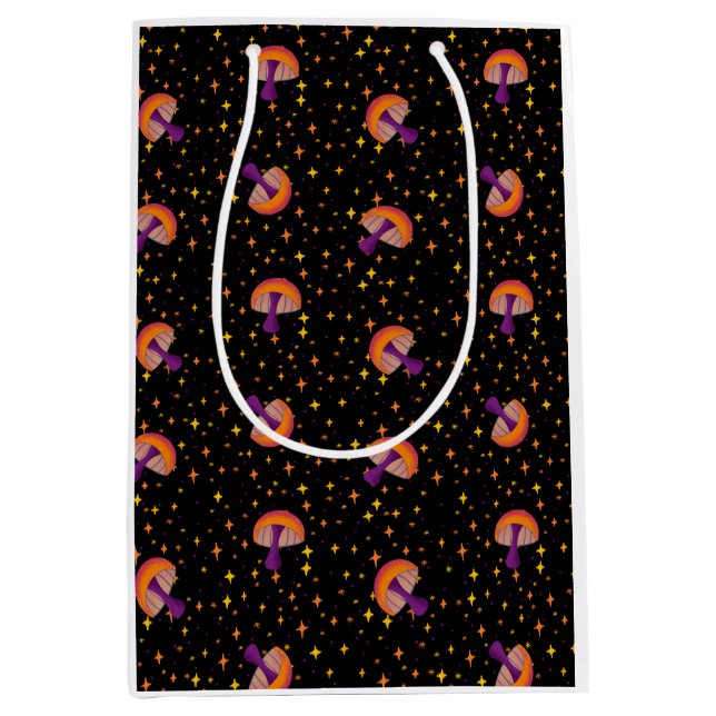 Bolsa De Regalo Mediana Cae hongos mágicos_negro (Anverso)