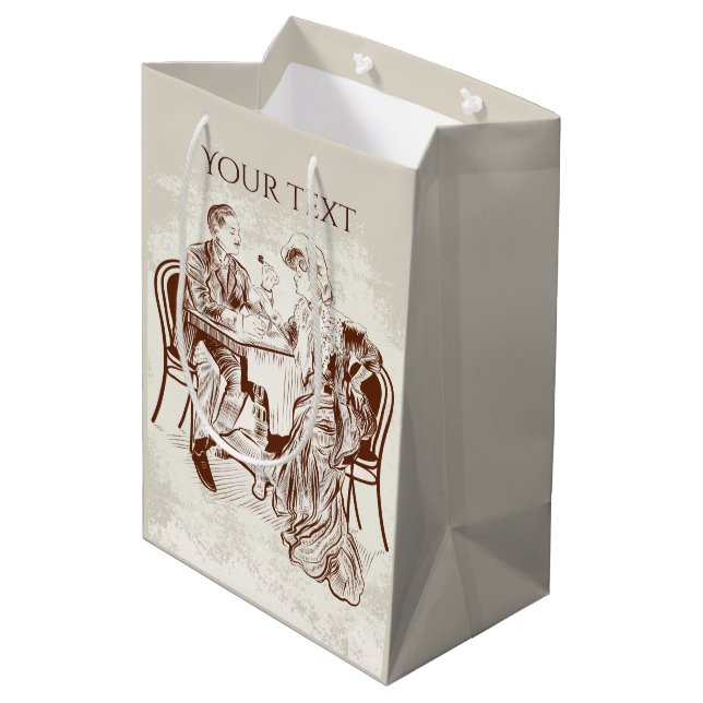 Bolsa De Regalo Mediana café y amor (Angulo reverso)