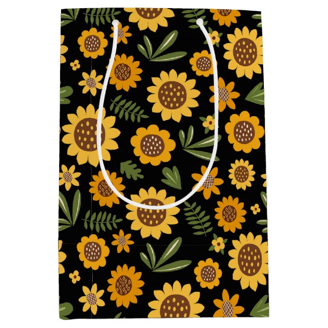 Bolsa De Regalo Mediana Caída de la naturaleza Girasol (Anverso)