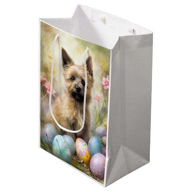 Bolsa De Regalo Mediana Cairn Terrier con vacaciones en Pascua (Angulo Anverso)