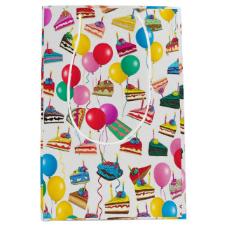 BOLSA DE REGALO MEDIANA " CAKE SLICIES Y BALONES "