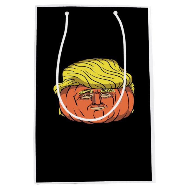 Bolsa De Regalo Mediana Calabaza de Donald Trumpkin (Anverso)