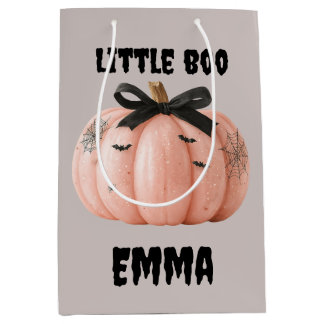 Bolsa De Regalo Mediana Calabaza de Halloween personalizada de Little Boo