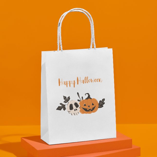 Bolsa De Regalo Mediana Calabaza de la fiesta de Halloween (Subido por el creador)