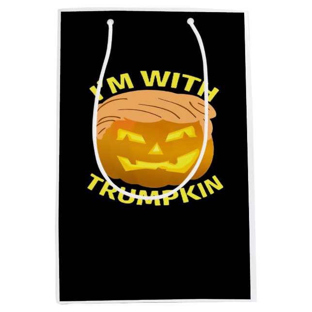 Bolsa De Regalo Mediana Calabaza de Trumpkin Halloween (Anverso)