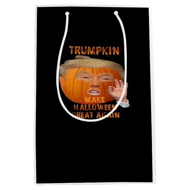 Bolsa De Regalo Mediana Calabaza de Trumpkin vuelve a hacer grande a Hallo (Anverso)