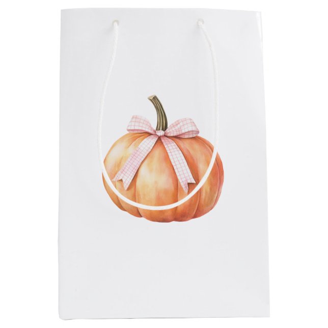 Bolsa De Regalo Mediana Calabaza de vaca rosa de moda (Anverso)