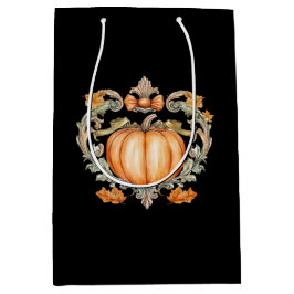 Bolsa De Regalo Mediana Calabaza Elegante de Otoño 