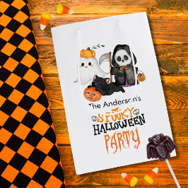 Bolsa De Regalo Mediana Calabaza Fantasma Segador Lindo Gato Negro Hallowe