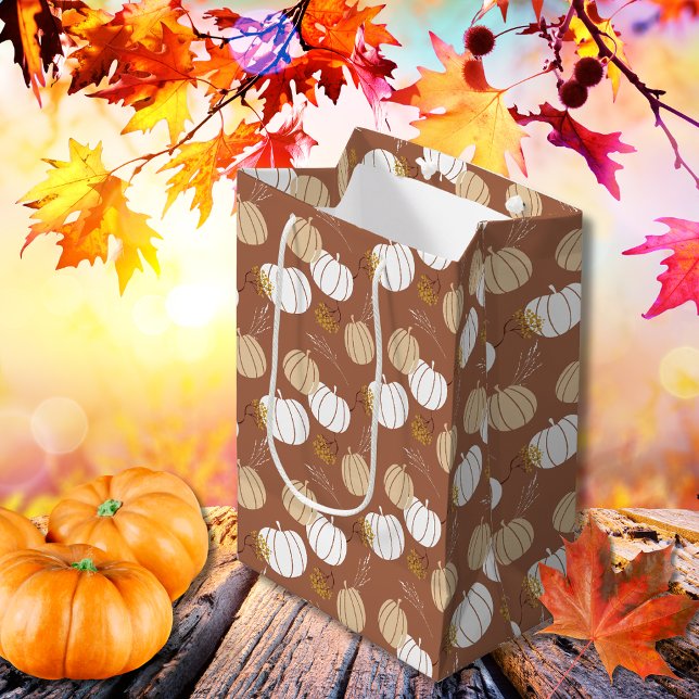 Bolsa De Regalo Mediana Calabazas de Boho Fall (Boho Fall pumpkins Medium Gift Bag)