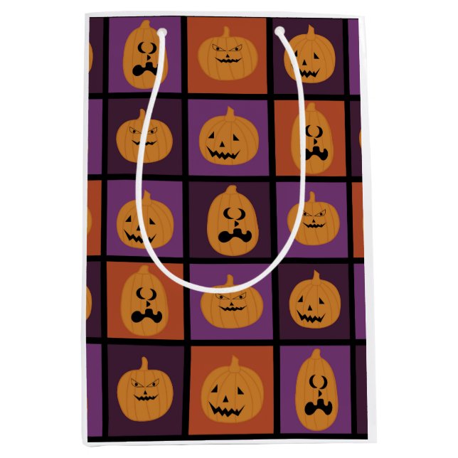 Bolsa De Regalo Mediana Calabazas de Halloween (Anverso)