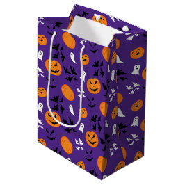 Bolsa De Regalo Mediana Calabazas de Halloween fantasmas murciélagos diver