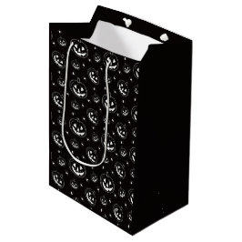 Bolsa De Regalo Mediana Calabazas negras y blancas de Halloween