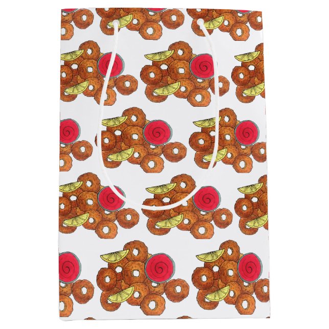 Bolsa De Regalo Mediana Calamari frito canta comida italiana apetitoso (Anverso)