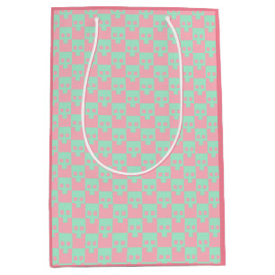 Bolsa De Regalo Mediana Calaveras de bloques pasteles en rosa y menta