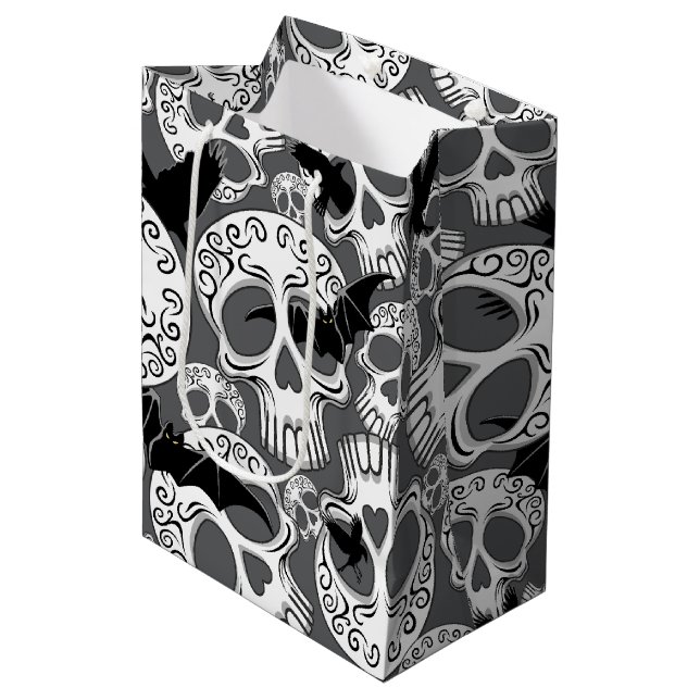 Bolsa De Regalo Mediana Calaveras decorativas de Halloween (Angulo Anverso)
